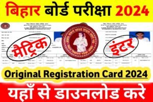 BSEB Matric Inter Original Registration Card 2024