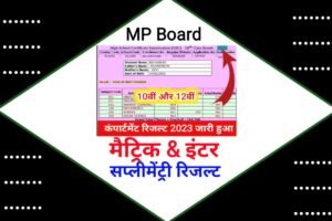 Madhya Pradesh 10th 12th Download Supplementary Result 2023