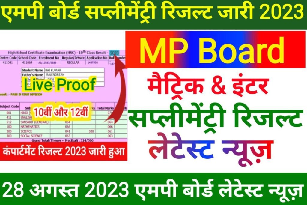 MPBSE 10th 12th Supplementary Result 2023 Download Karo